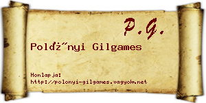 Polónyi Gilgames névjegykártya